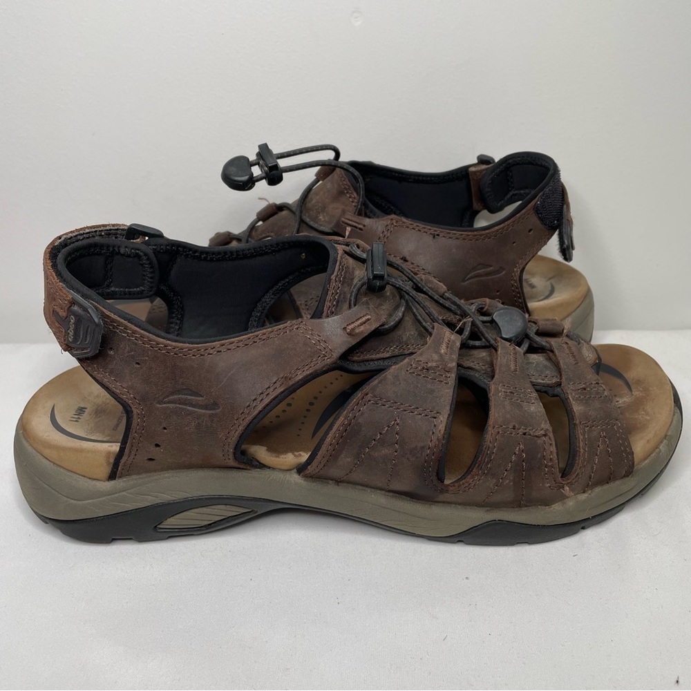 ABEO Sport Mens Size 11 Orthotic Sandals Anacapa Neutral Brown Leather Fisherman